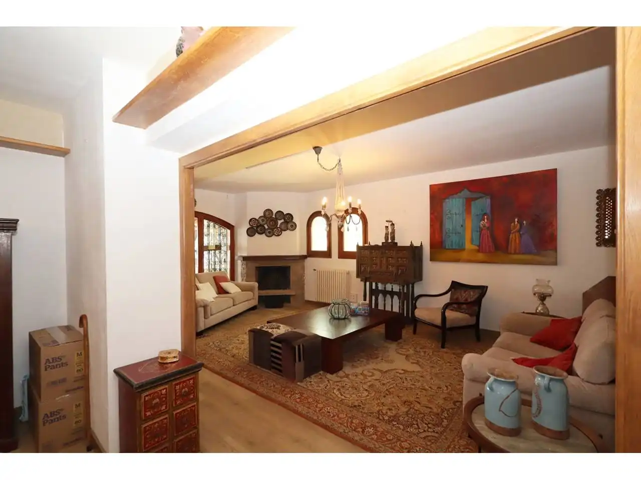 Sala d'estar de Casa o xalet en venda en Lloret de Mar amb Calefacció, Jardí privat i Terrassa