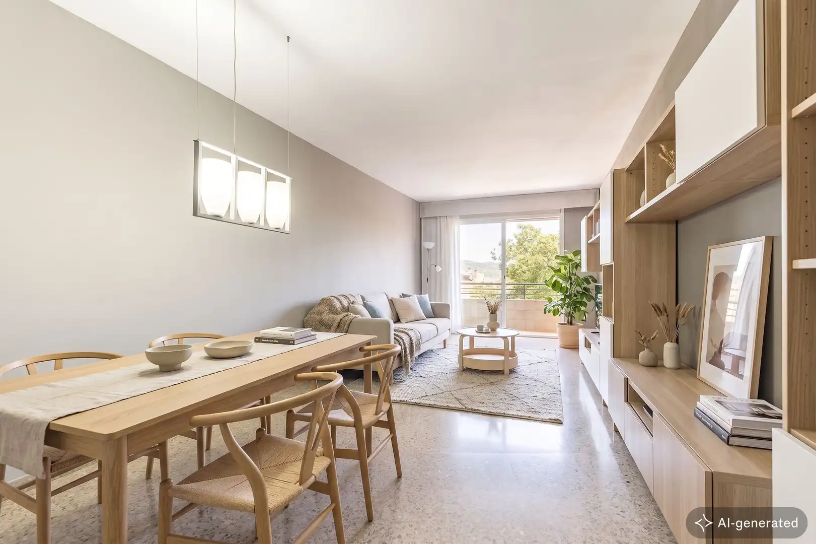 Wohnzimmer von Wohnung zum Verkauf in Barcelona mit Klimaanlage, Heizung und Terrasse