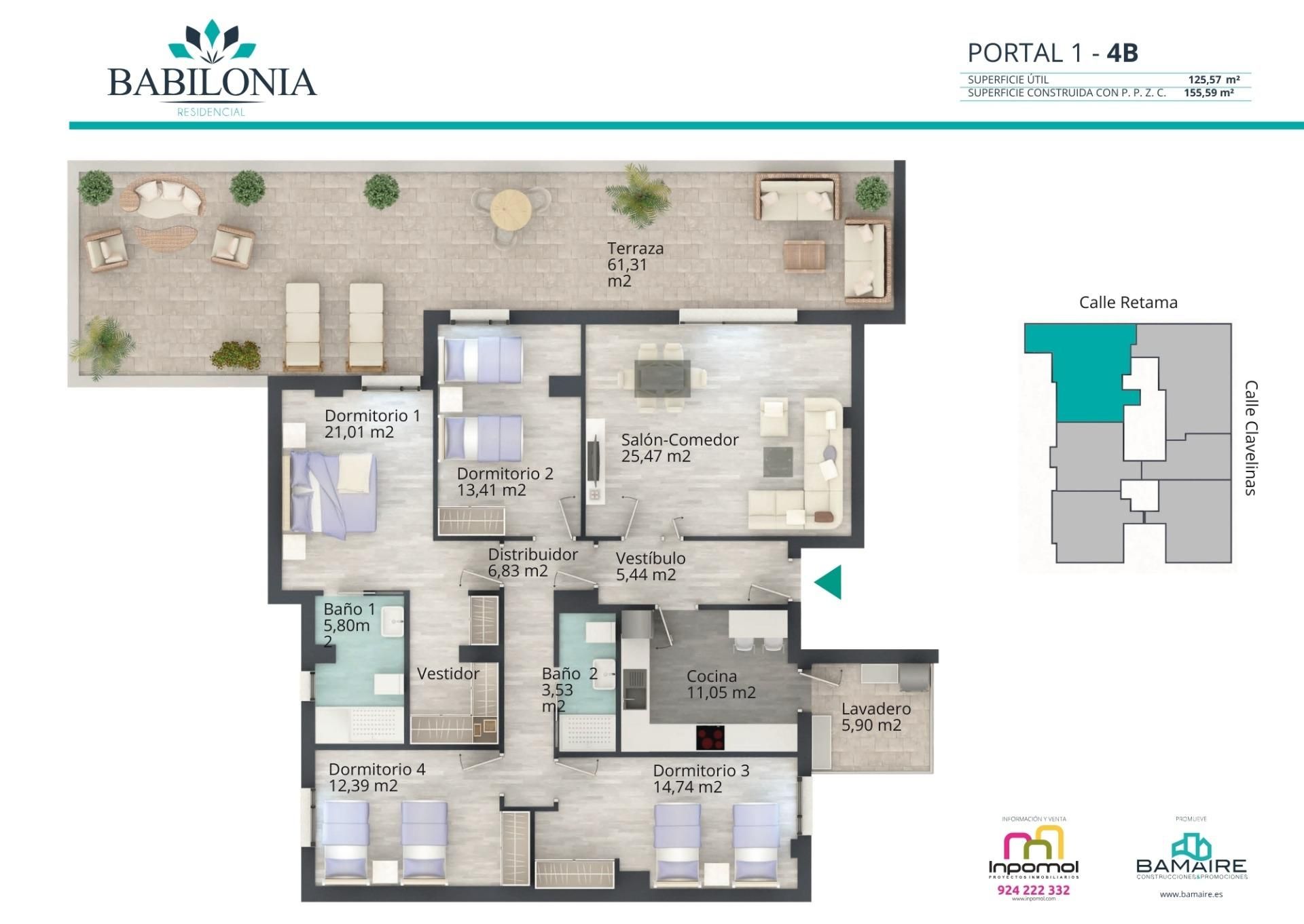 Attic for sale in Badajoz Capital  with Air Conditioner, Heating and Terrace