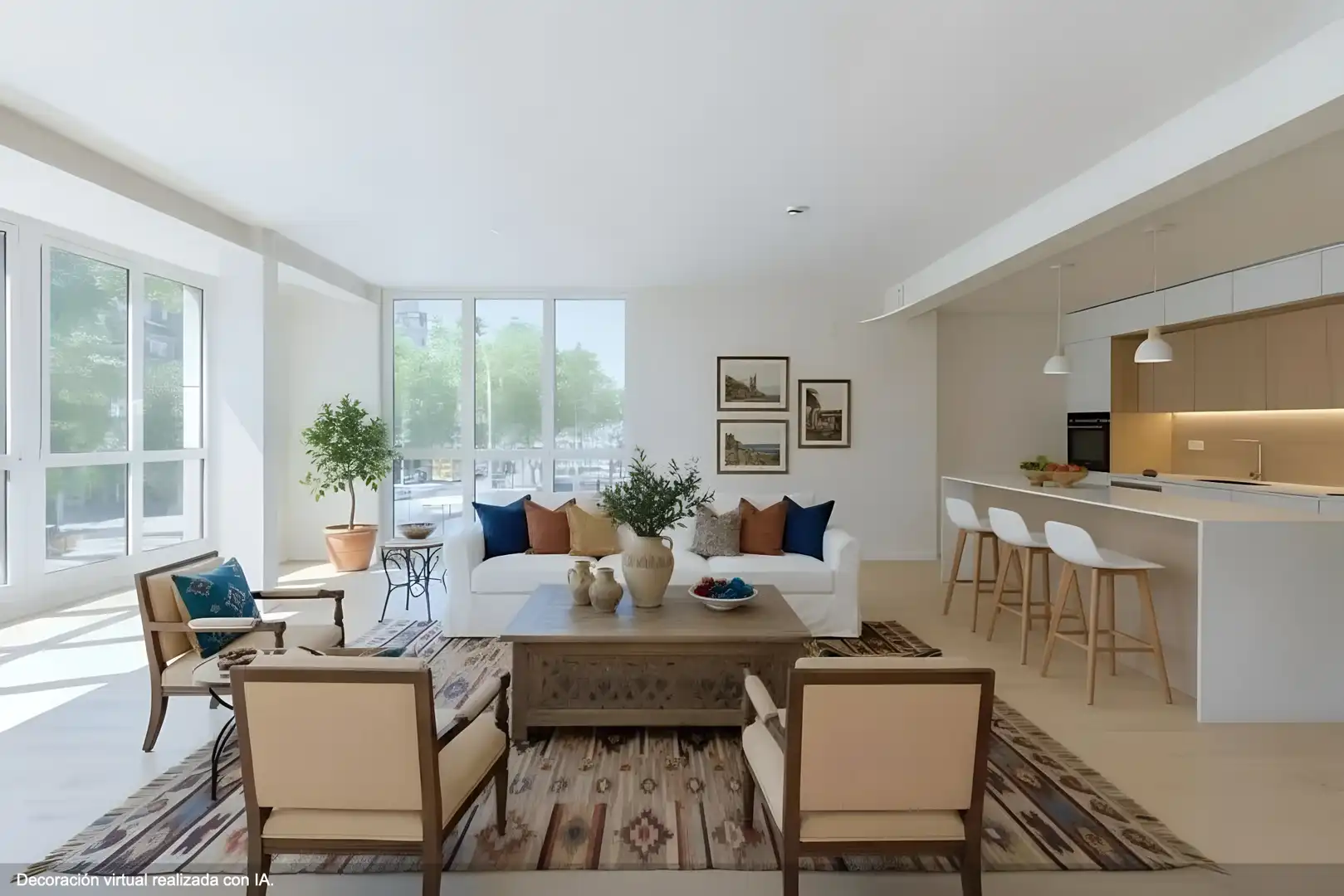 Wohnzimmer von Wohnung zum Verkauf in Barcelona mit Klimaanlage, Heizung und Parkett