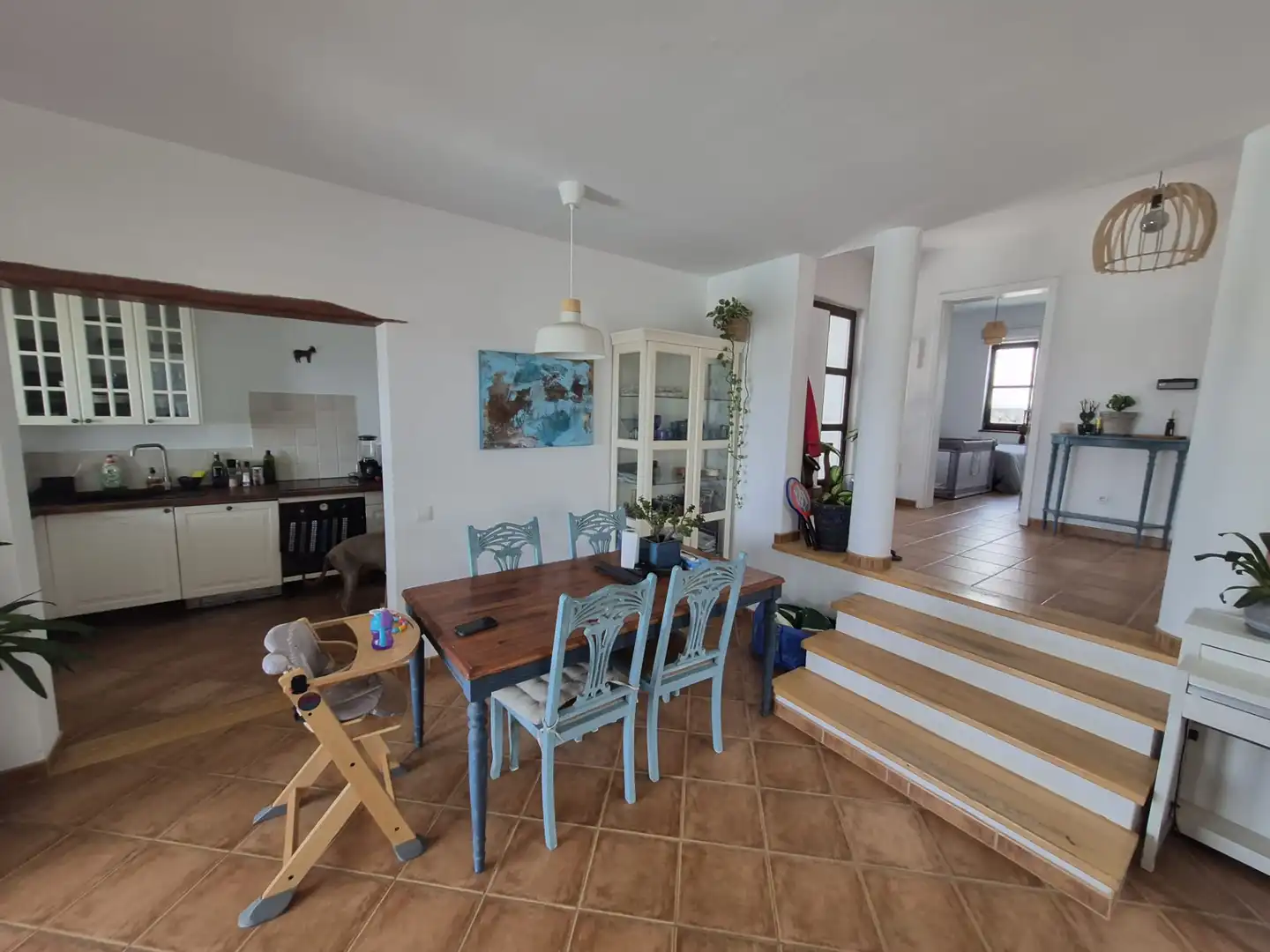 Menjador de Casa o xalet en venda en San Bartolomé amb Aire condicionat, Jardí privat i Terrassa
