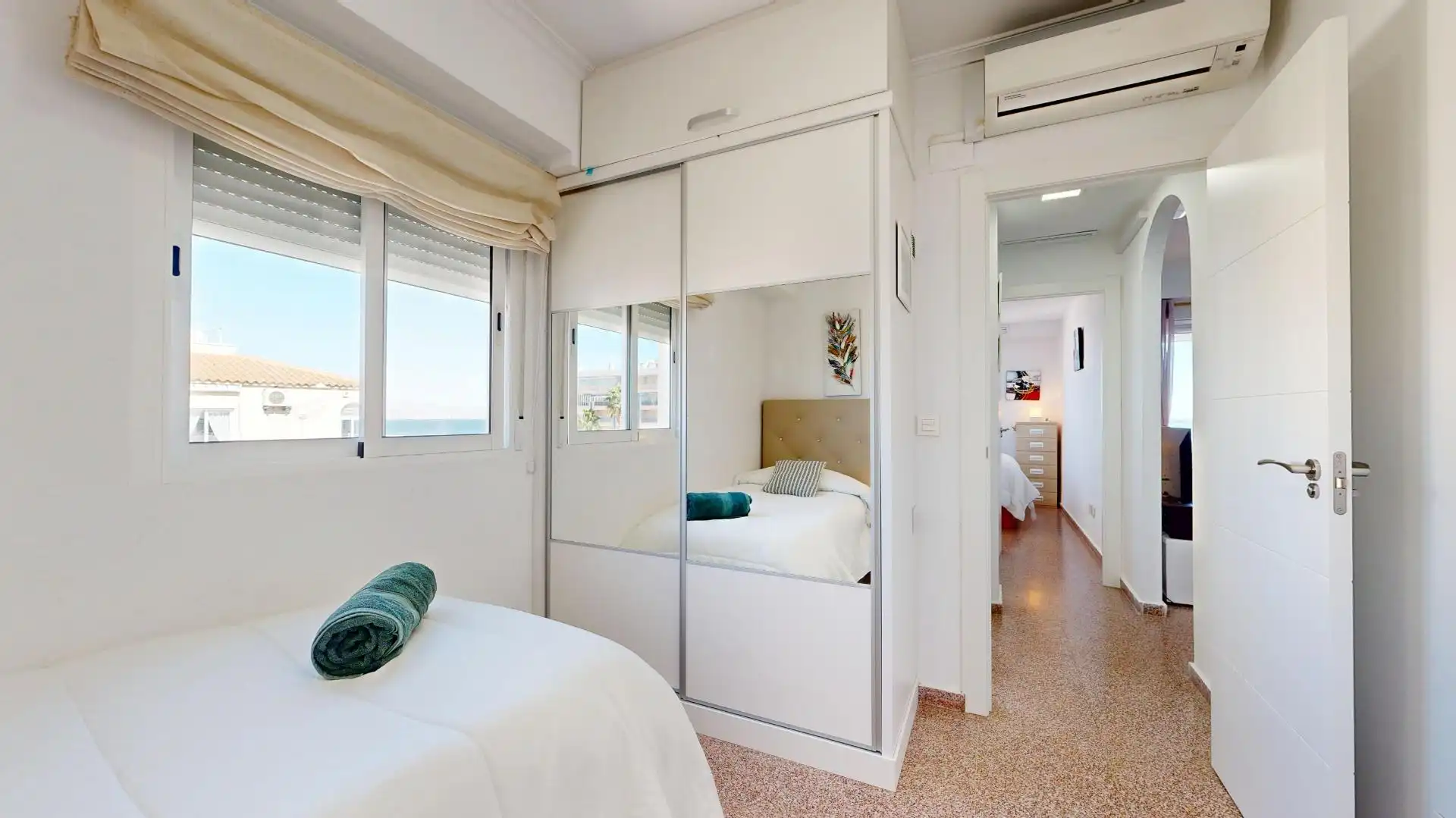 Dormitori de Apartament de lloguer en Elche / Elx amb Aire condicionat, Calefacció i Terrassa