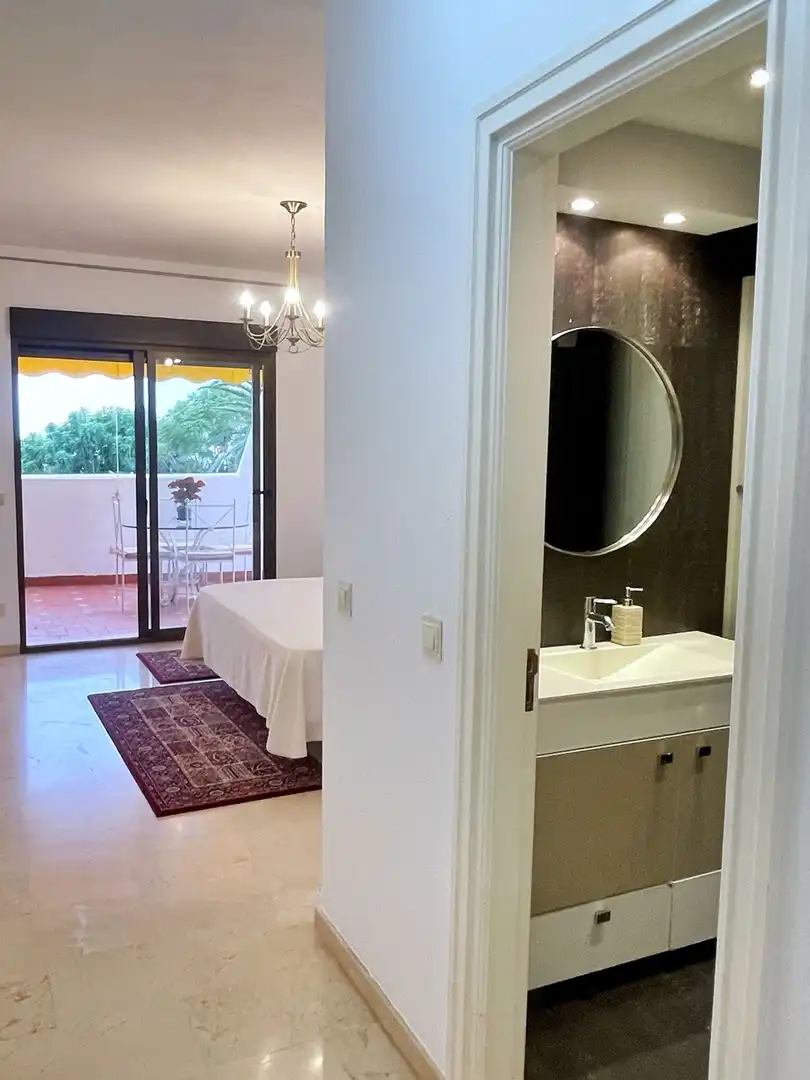 Bedroom of Apartments for rent in Marbella  with Air Conditioner, Terrace and Furnished