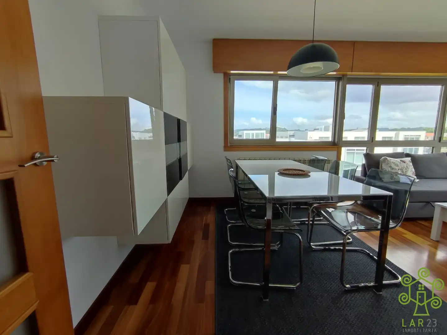 Dining room of Flat for rent in Oleiros  with Heating, Parquet flooring and Furnished