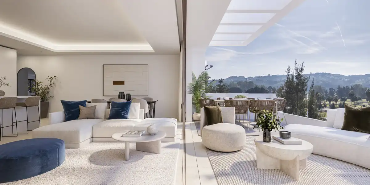 Terrasse von Erdgeschoss zum Verkauf in Mijas mit Klimaanlage, Privatgarten und Terrasse