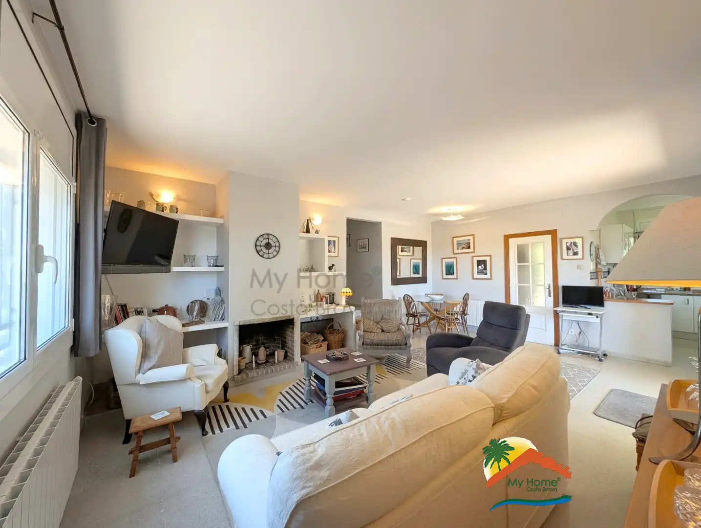 Wohnzimmer von Haus oder Chalet zum Verkauf in Lloret de Mar mit Heizung, Privatgarten und Terrasse