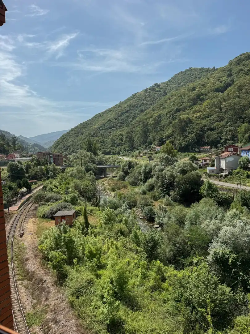 Vista exterior de Piso en venta en Mieres (Asturias) con Calefacción, Parquet y Amueblado
