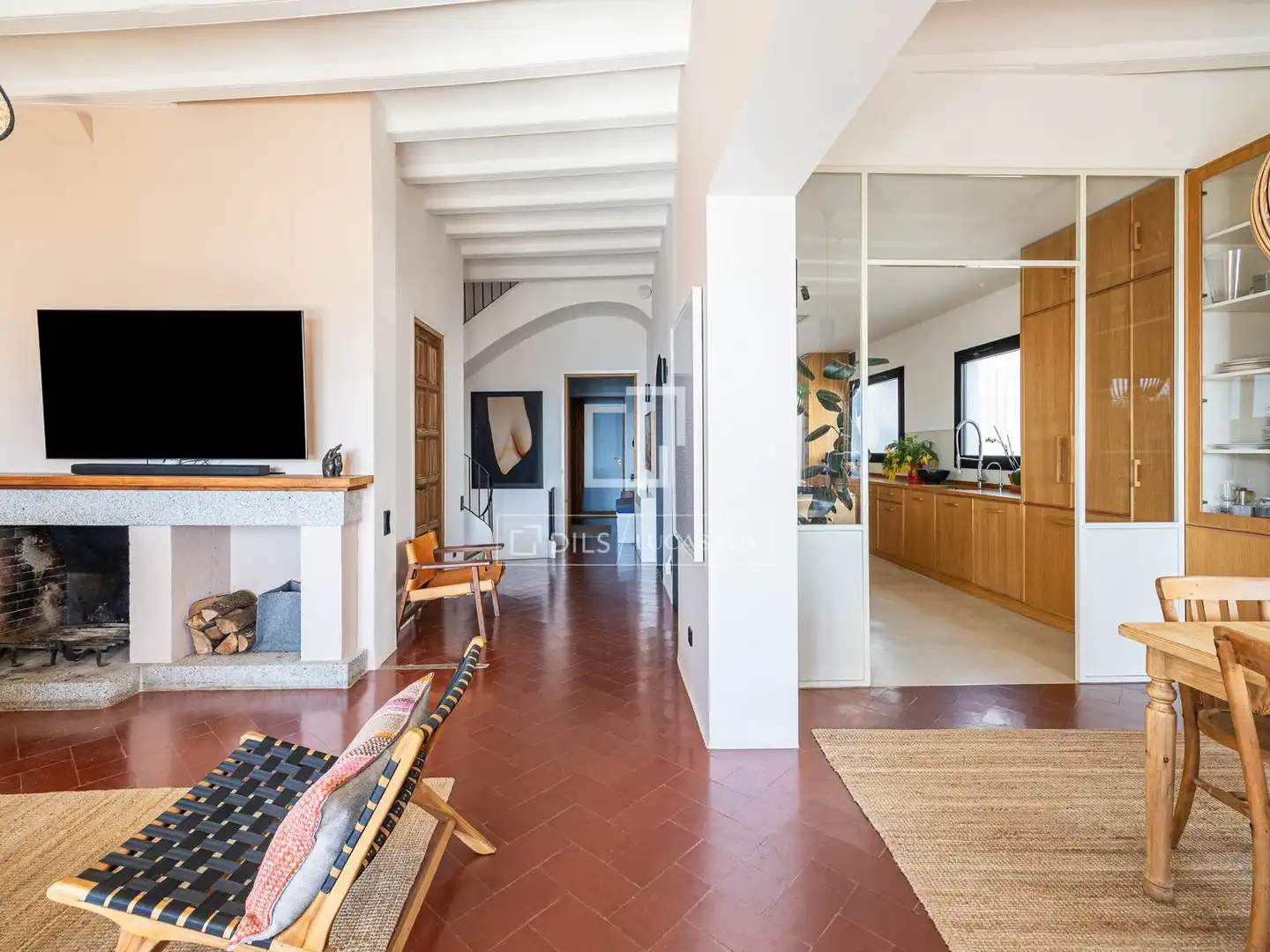 Sala de estar de Casa o chalet de alquiler en Caldes d'Estrac con Aire acondicionado, Calefacción y Jardín privado