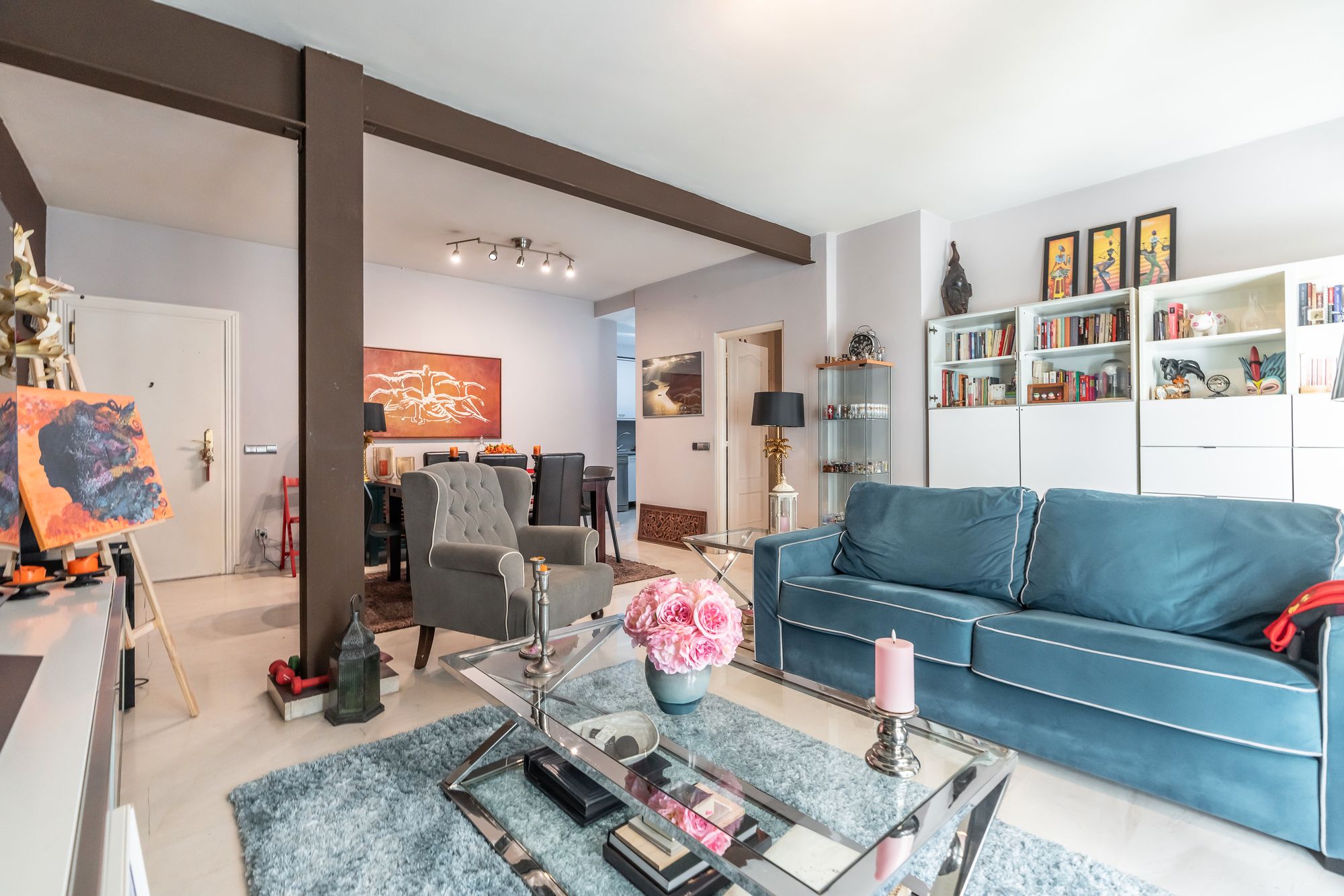 Living room of Flat for sale in  Madrid Capital  with Heating and Balcony