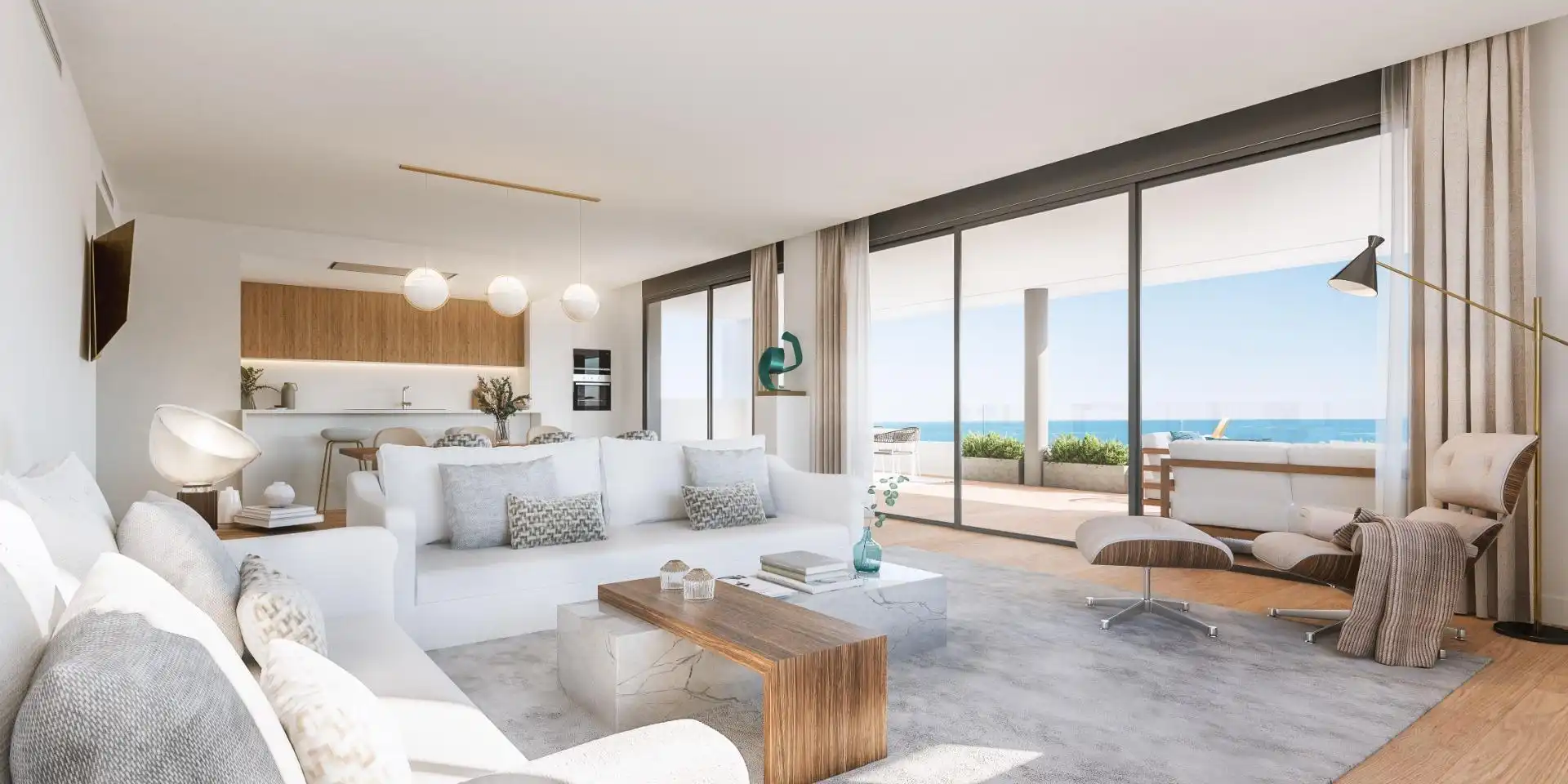 Sala d'estar de Apartament en venda en Marbella amb Aire condicionat, Calefacció i Jardí privat