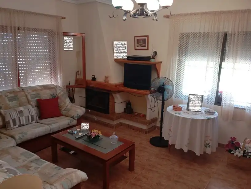 Sala d'estar de Casa o xalet en venda en Elche / Elx amb Aire condicionat, Jardí privat i Terrassa