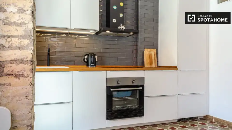 Cocina de Piso de alquiler en Valencia con Aire acondicionado, Calefacción y Amueblado