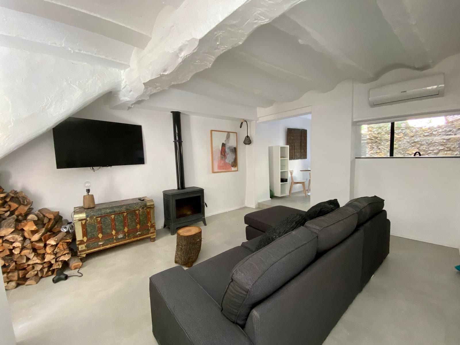 Sala d'estar de Finca rústica de lloguer en Biar amb Aire condicionat, Calefacció i Moblat