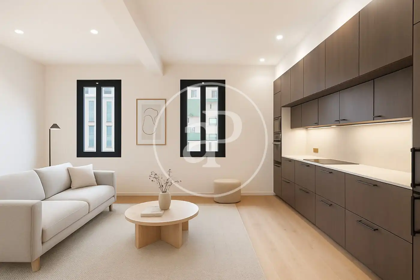 Wohnzimmer von Wohnung zum Verkauf in Barcelona mit Klimaanlage und Heizung