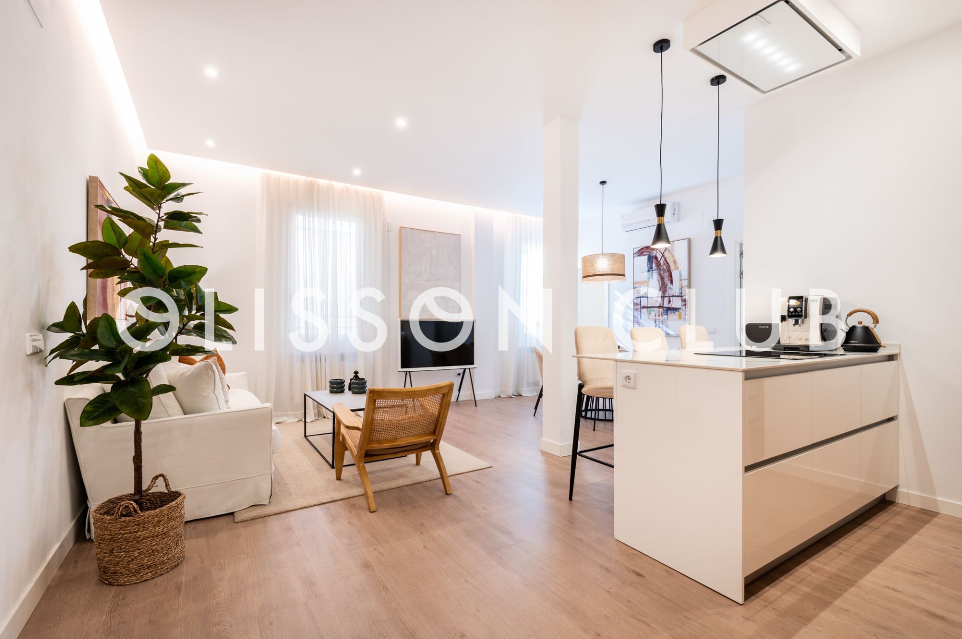 Living room of Flat for sale in  Madrid Capital  with Air Conditioner, Heating and Furnished