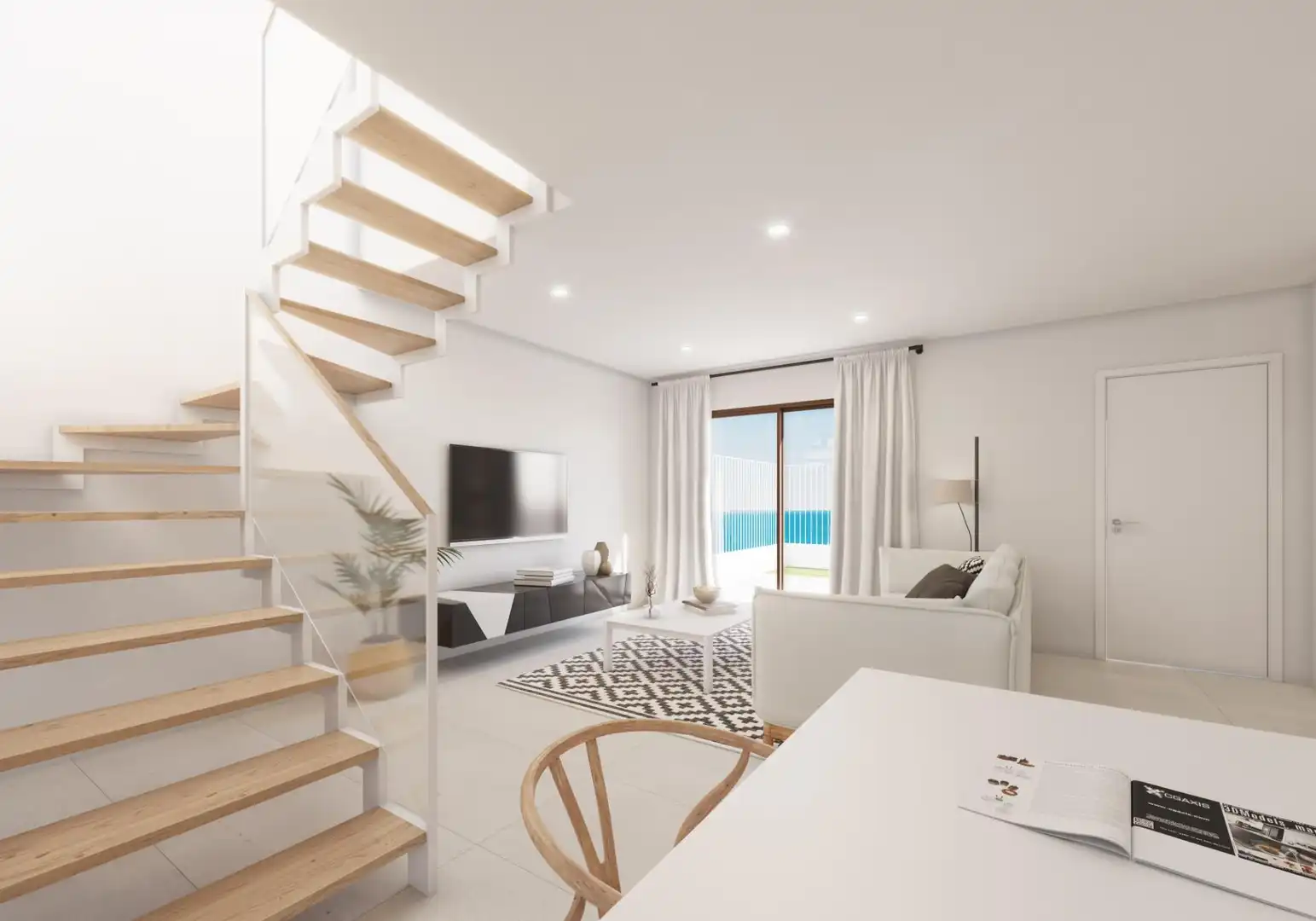 Sala de estar de Casa adosada en venta en Vinaròs con Aire acondicionado, Calefacción y Jardín privado