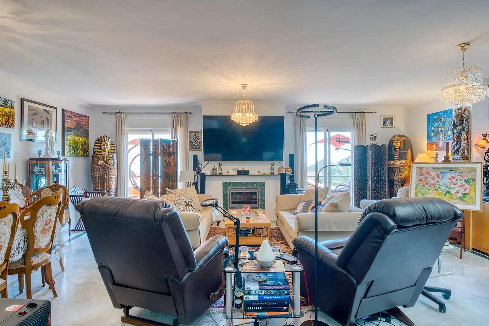 Living room of Attic for sale in Manilva  with Air Conditioner, Terrace and Swimming Pool