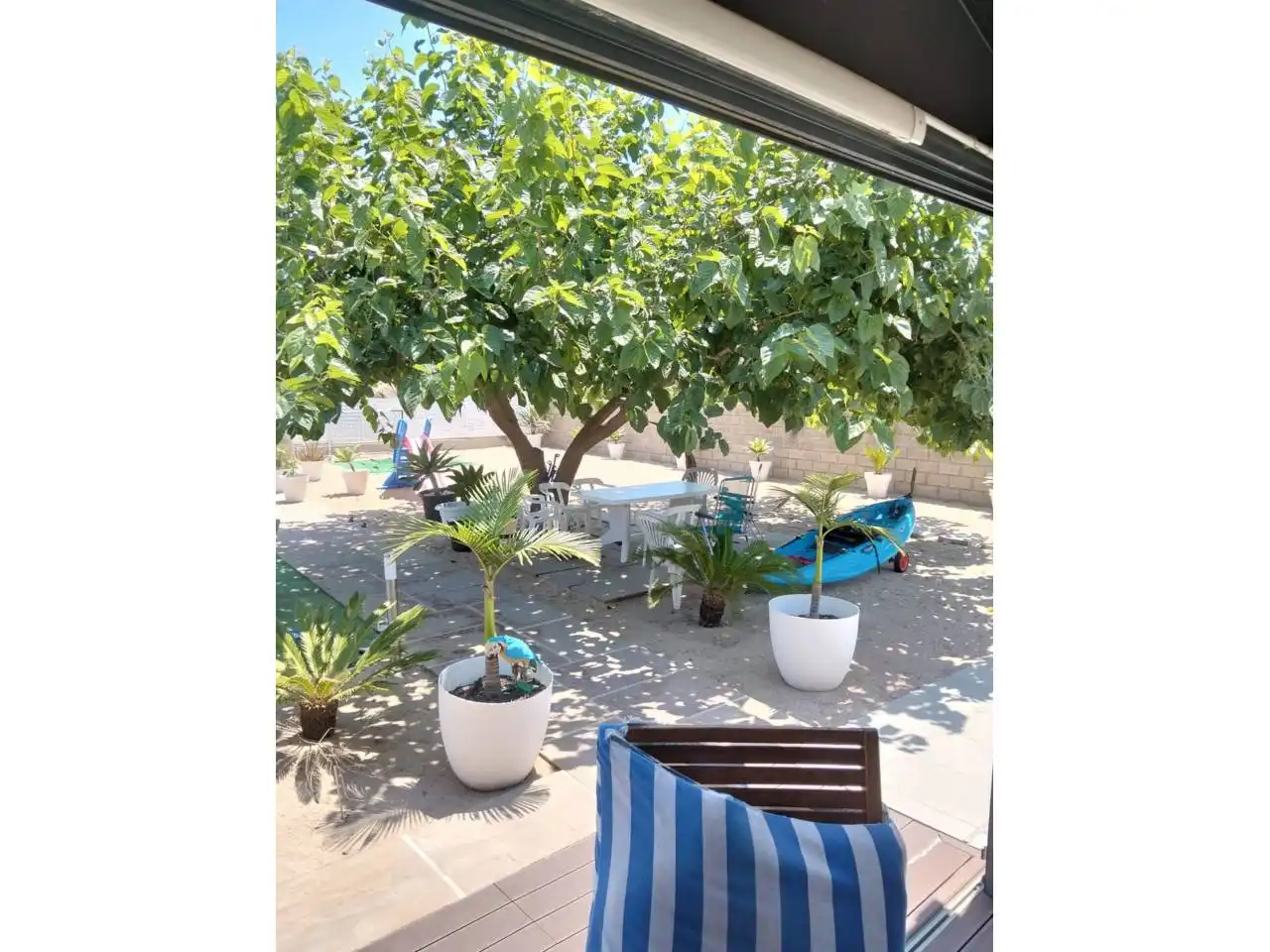 Terraza de Finca rústica en venta en Tavernes de la Valldigna con Jardín privado, Piscina y Amueblado