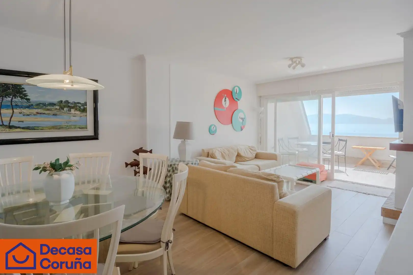 Sala de estar de Piso en venta en Sanxenxo con Calefacción, Terraza y Trastero