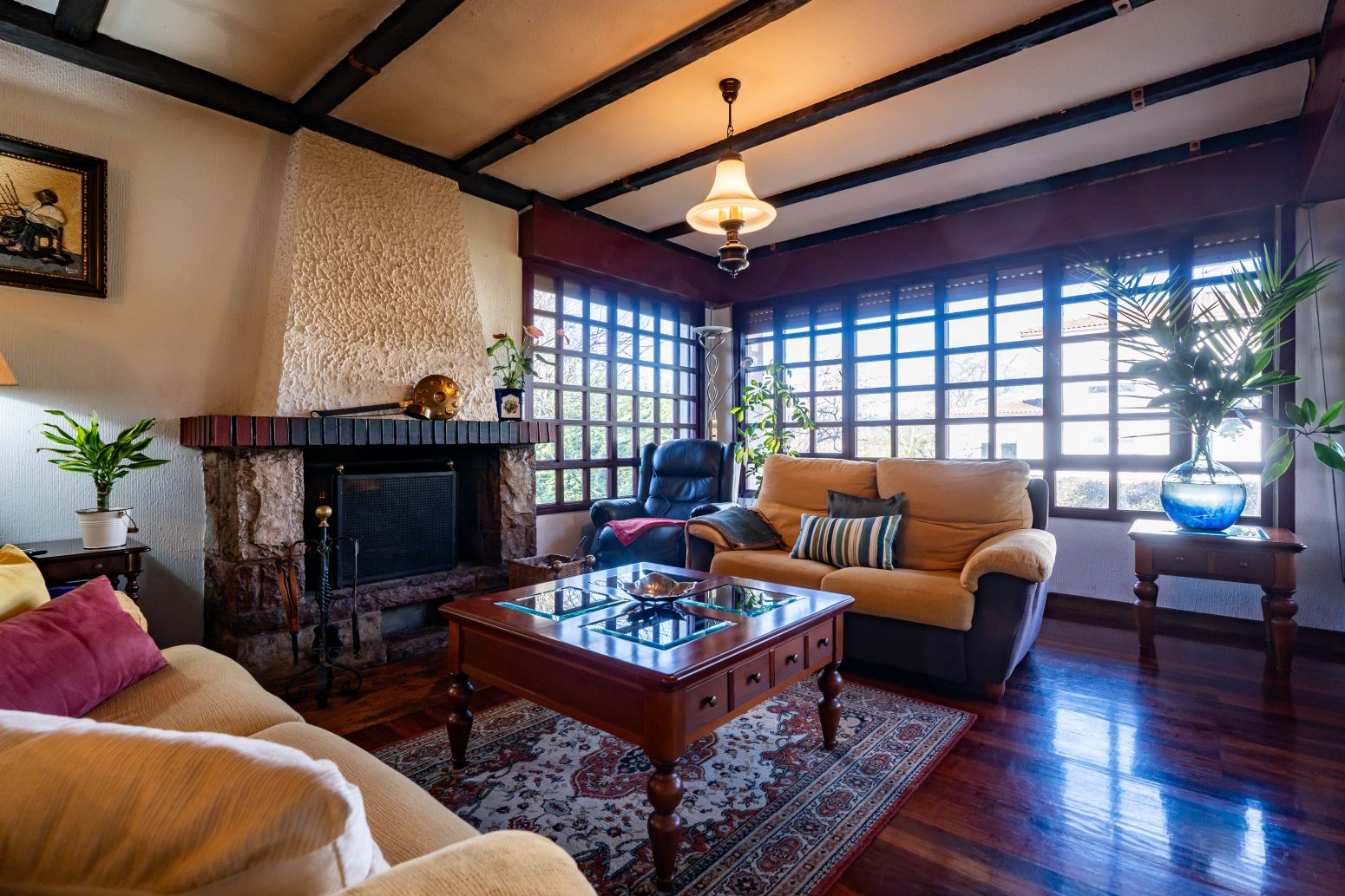 Living room of House or chalet for sale in Gijón   with Heating, Private garden and Parquet flooring