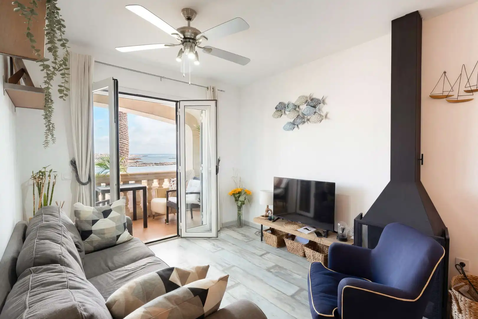 Sala de estar de Piso en venta en  Palma de Mallorca con Terraza, Amueblado y Balcón