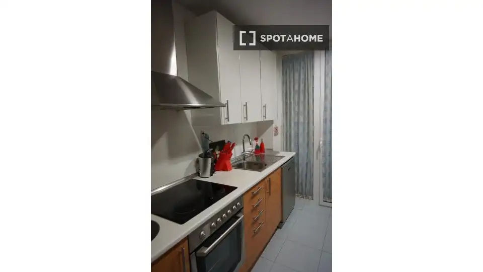 Kitchen of Flat for share in Madrid  with Air Conditioner, Heating and Terrace