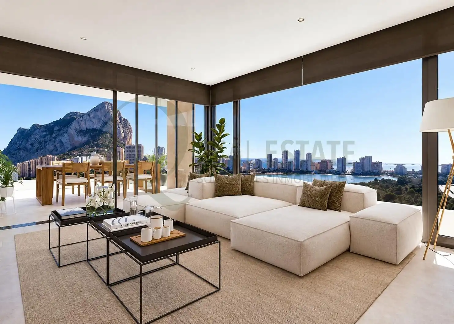 Sala de estar de Piso en venta en Calpe / Calp con Calefacción, Jardín privado y Terraza