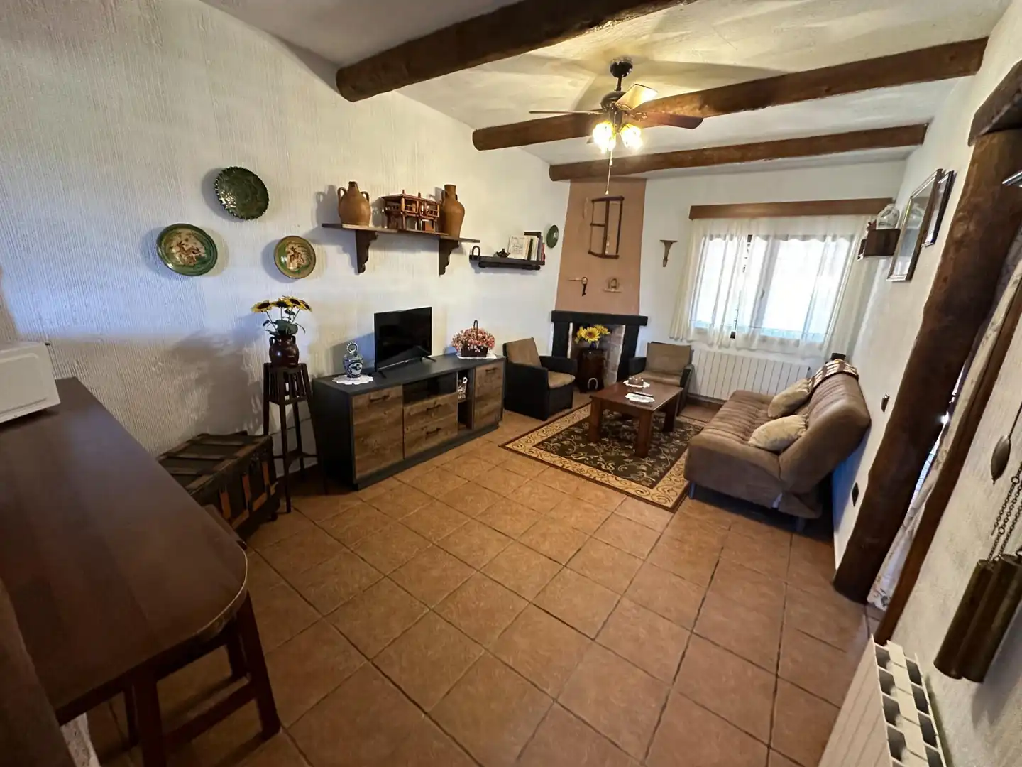 Living room of Houses for sale in Villar de Olalla  with Air Conditioner, Heating and Private garden