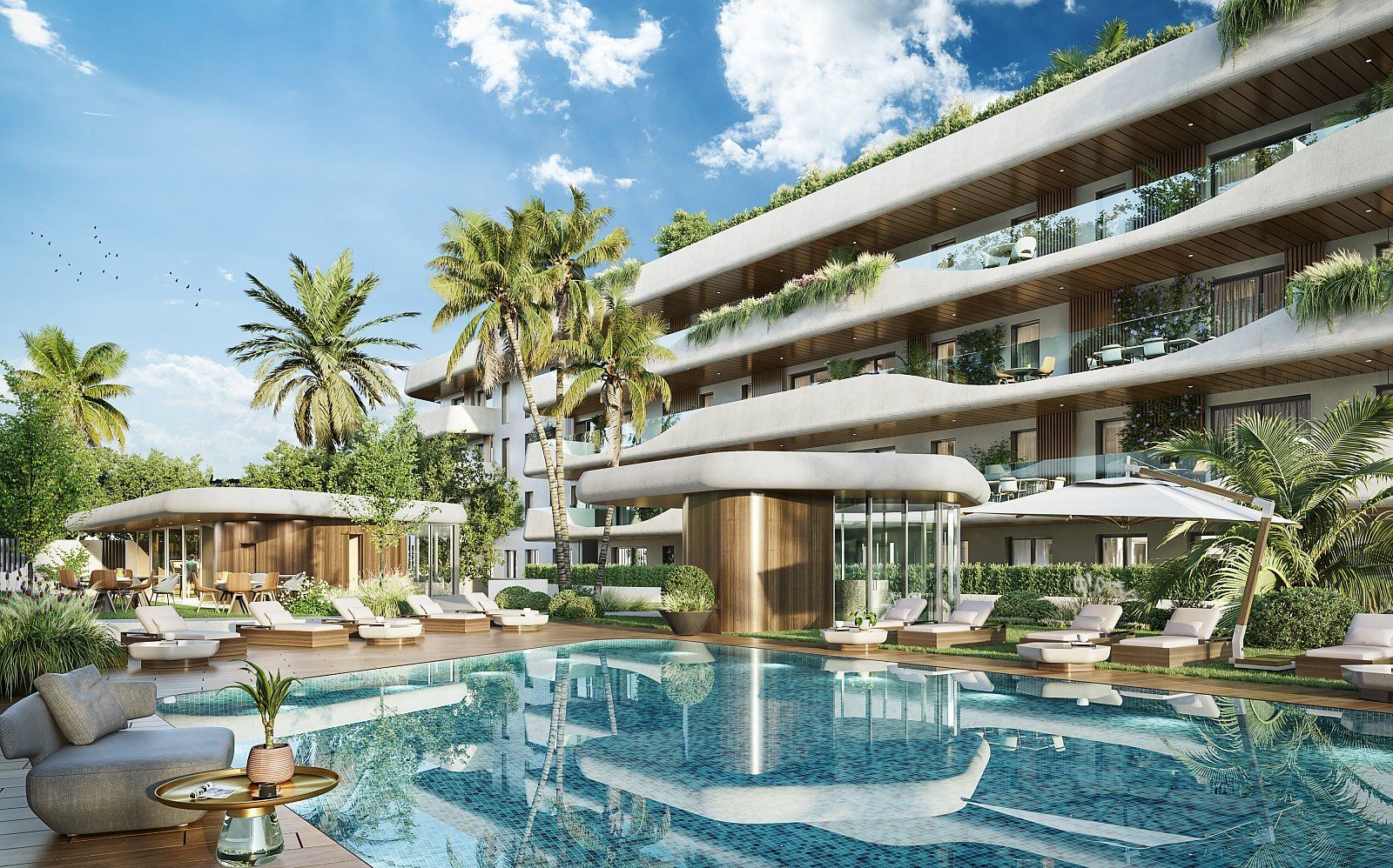 Swimming pool of Apartment for sale in Marbella  with Air Conditioner, Terrace and Storage room