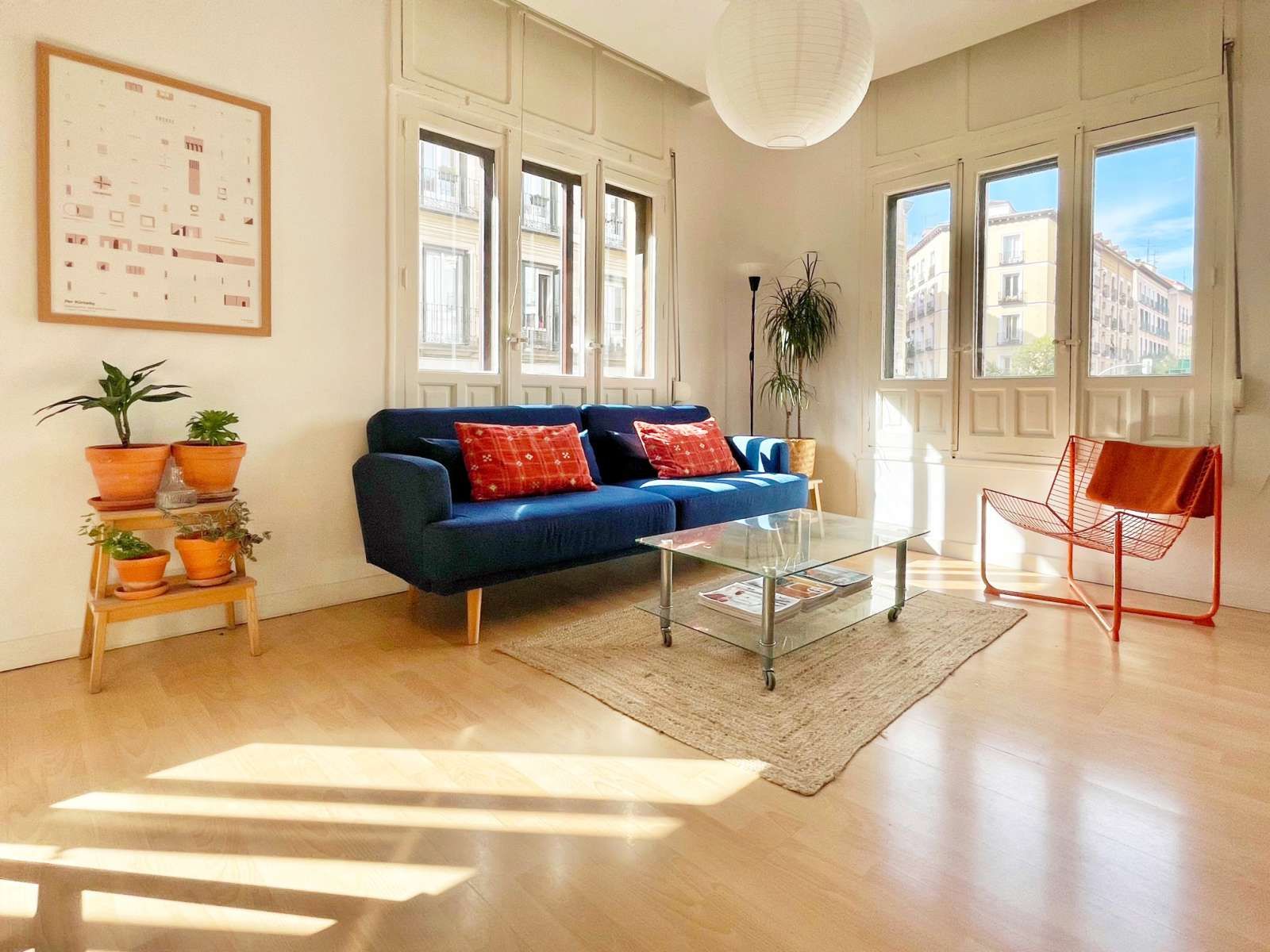 Living room of Apartment to share in  Madrid Capital  with Air Conditioner and Terrace