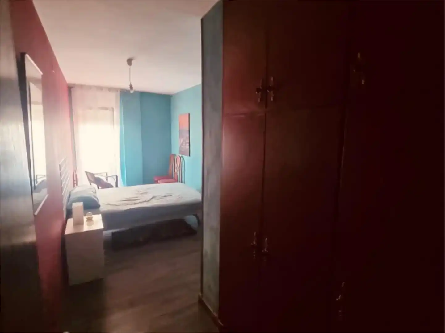 Schlafzimmer von Wohnung zur Miete in Binéfar mit Parkett, Möbliert und Balkon