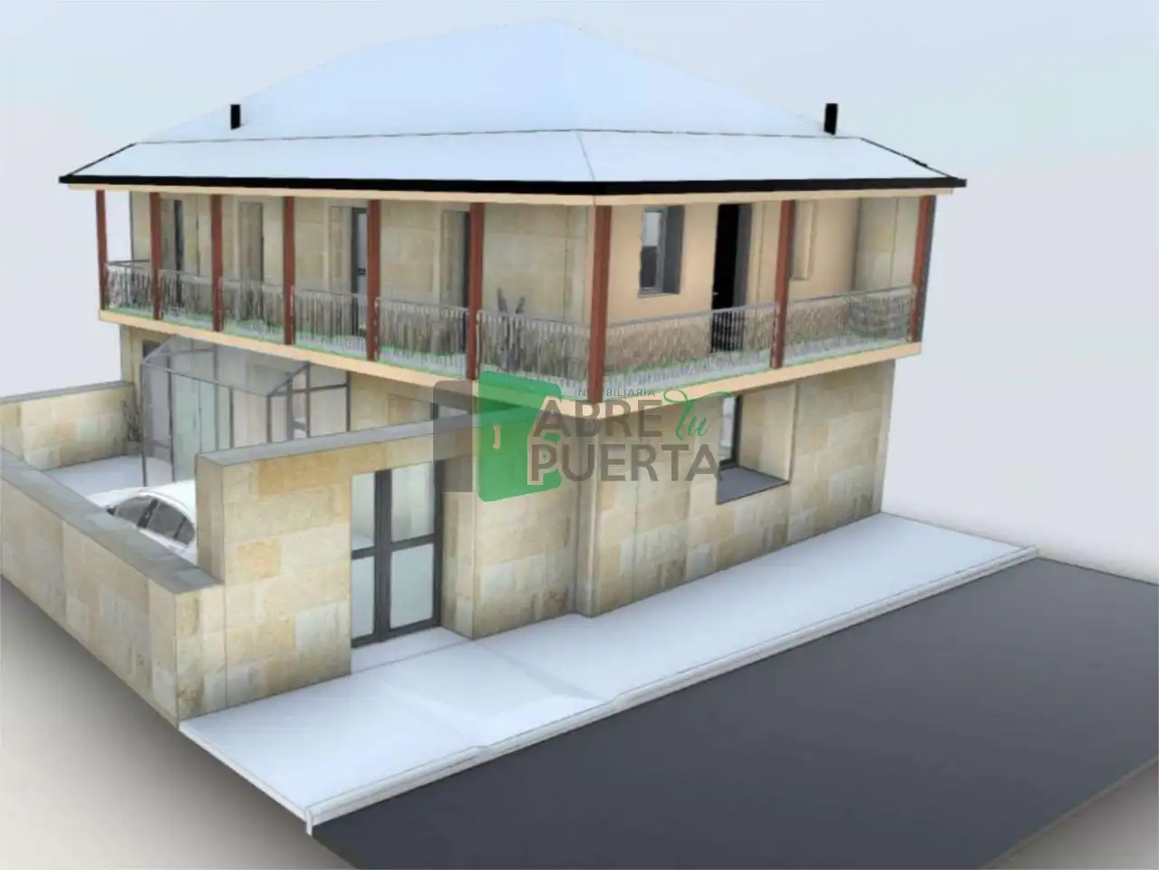 Vista exterior de Casa adosada en venta en Toén con Calefacción, Jardín privado y Terraza