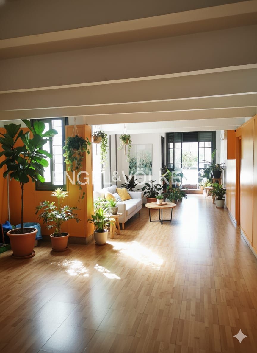 Sala d'estar de Casa o xalet en venda en  Barcelona Capital amb Calefacció, Terrassa i Balcó