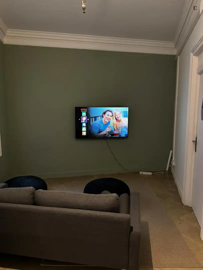 Sala de estar de Apartamento para compartir en Barcelona con Calefacción, Amueblado y Horno
