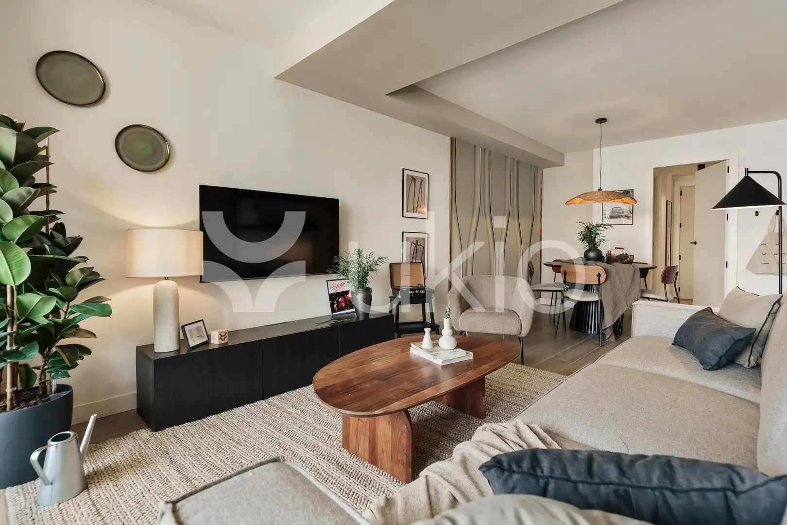 Sala de estar de Apartamento de alquiler en Barcelona con Aire acondicionado, Calefacción y Amueblado
