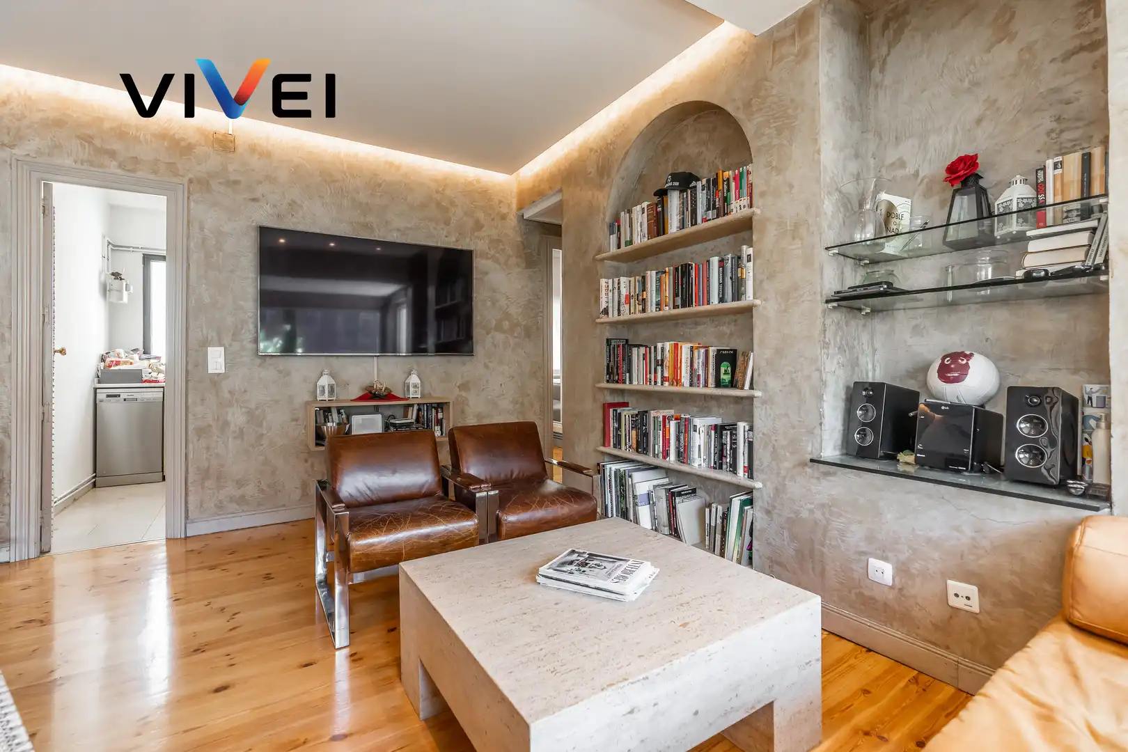 Wohnzimmer von Dachboden zum Verkauf in Madrid mit Klimaanlage, Heizung und Terrasse