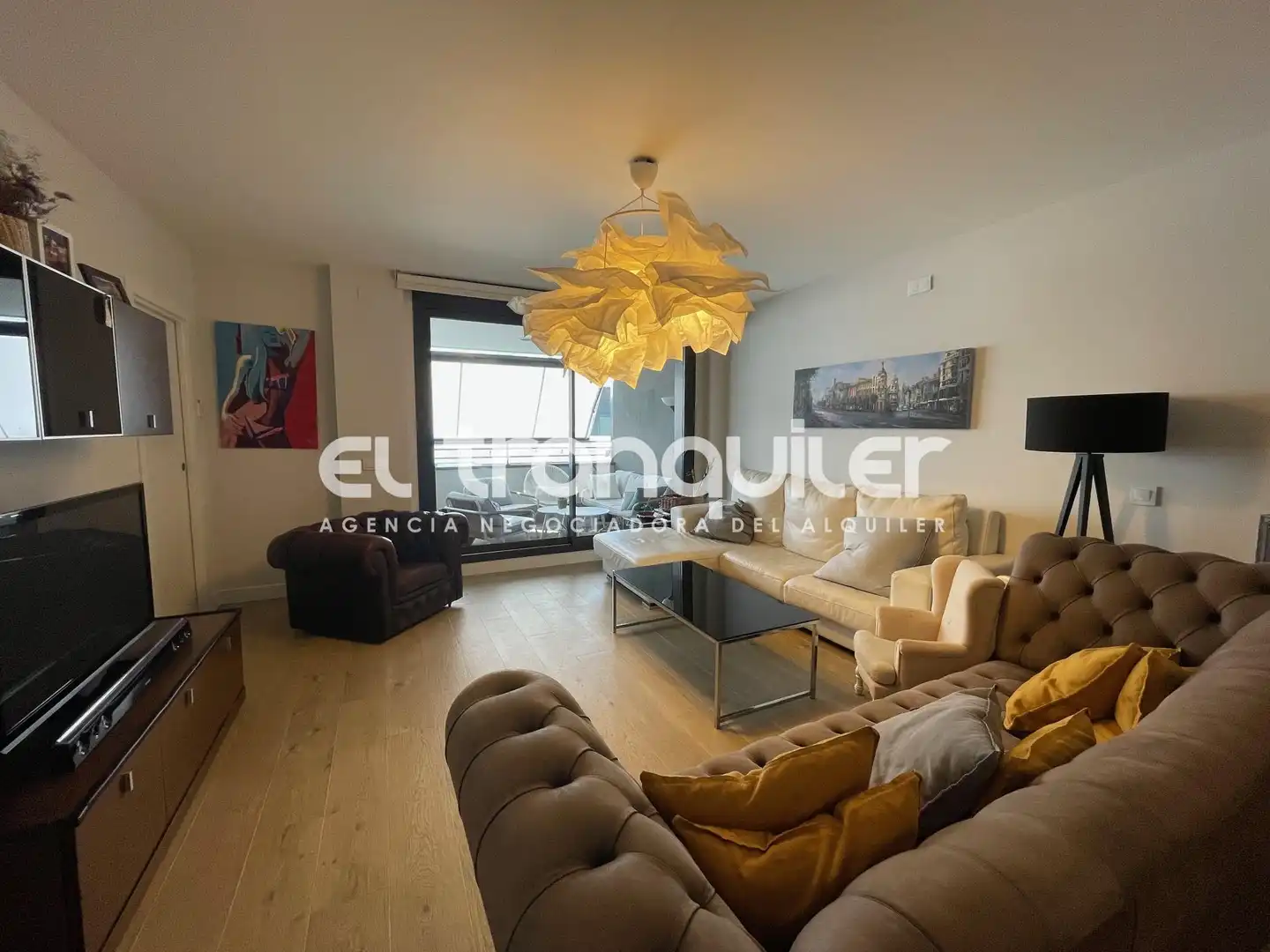 Wohnzimmer von Wohnung zur Miete in Las Rozas de Madrid mit Klimaanlage, Terrasse und Schwimmbad