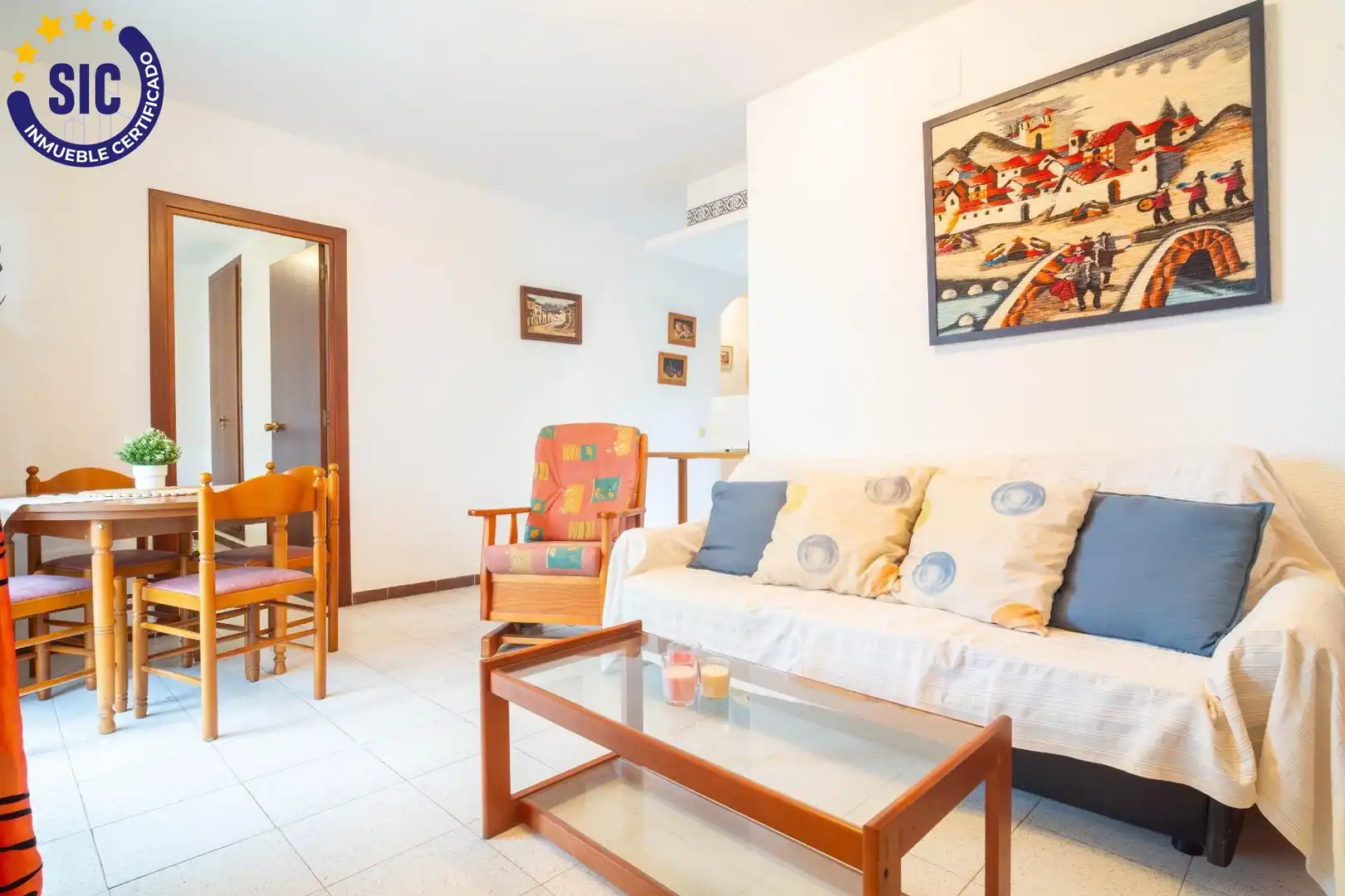 Sala d'estar de Apartament en venda en Oropesa del Mar / Orpesa amb Terrassa, Moblat i Piscina comunitària