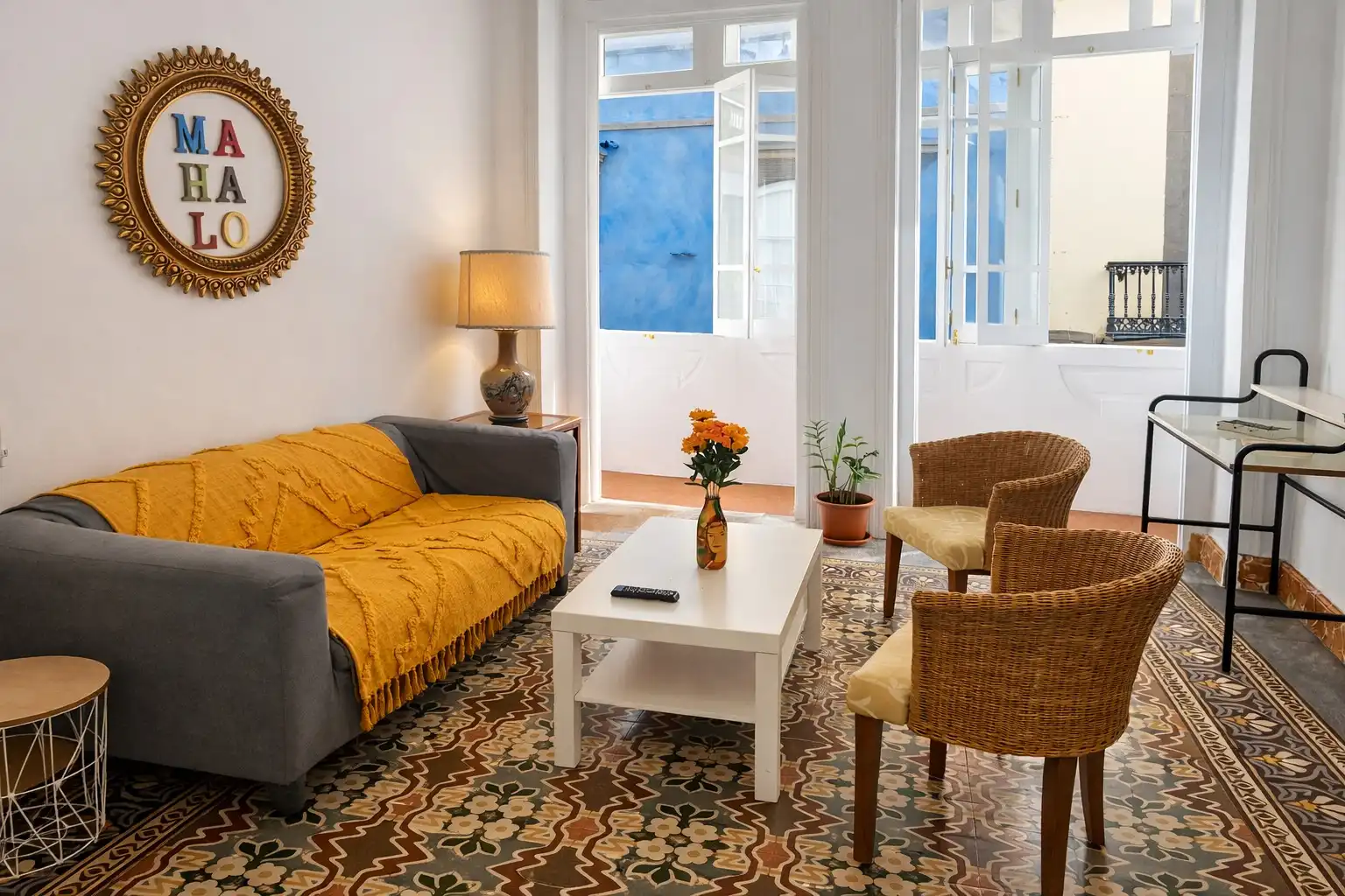 Sala de estar de Piso para compartir en Las Palmas de Gran Canaria con Terraza, Amueblado y Balcón