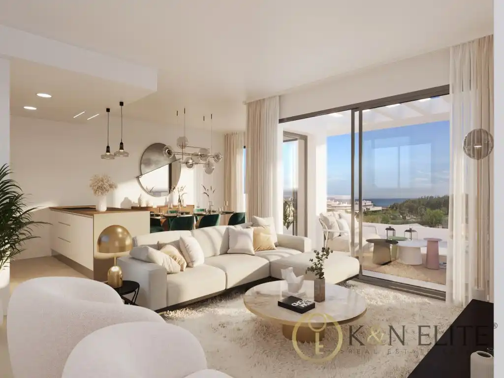 Living room of Attic for sale in Estepona  with Air Conditioner, Terrace and Swimming Pool