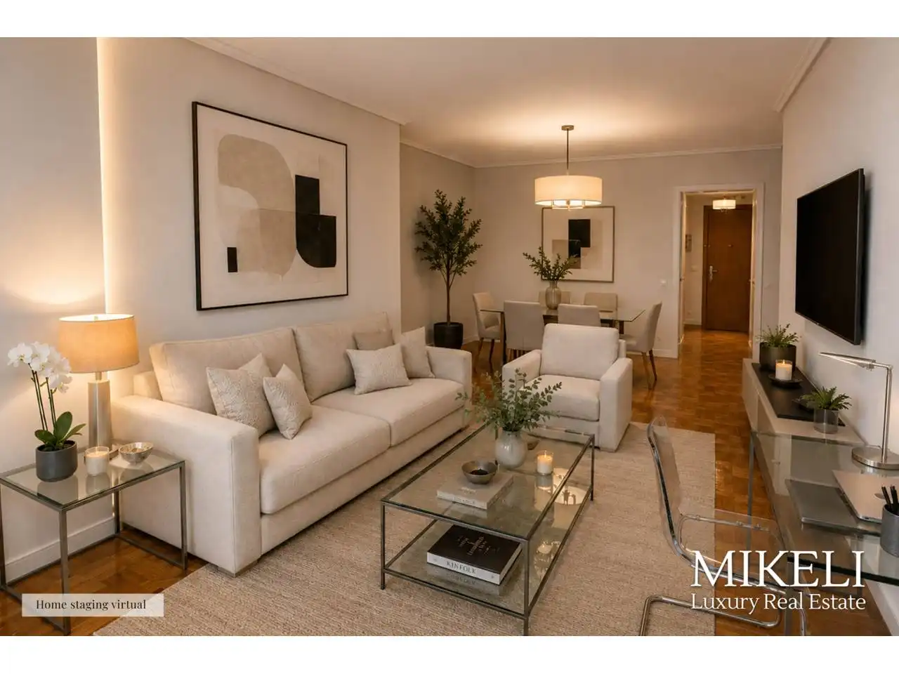 Sala de estar de Piso en venta en Santander con Calefacción, Parquet y Amueblado