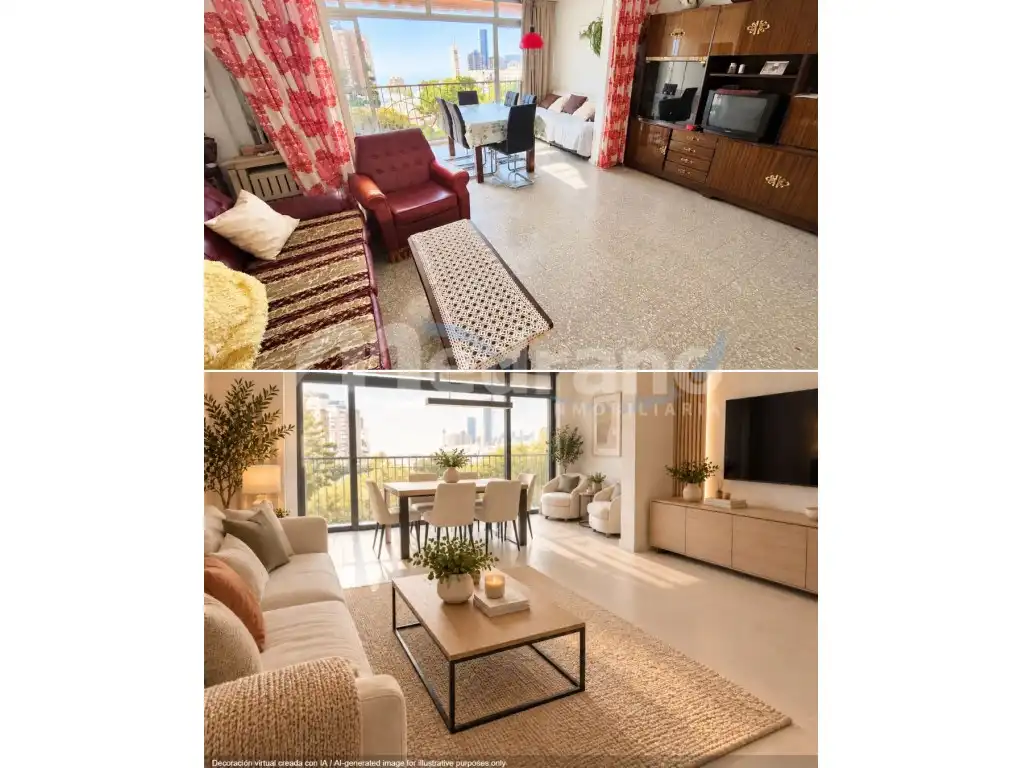 Sala de estar de Apartamento en venta en Benidorm con Terraza, Piscina y Piscina comunitaria