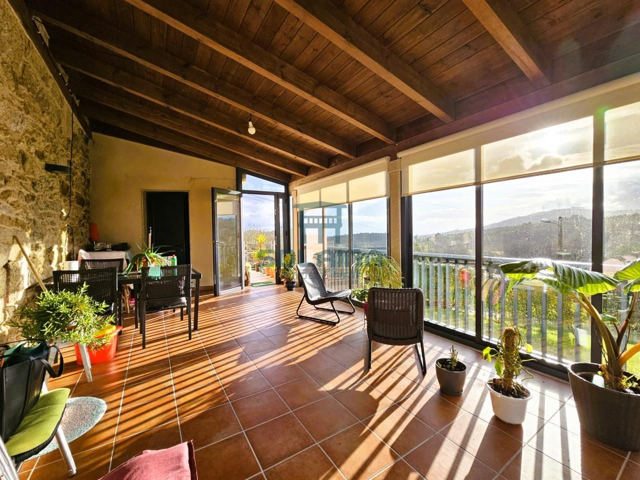 Terrasse von Country house zum verkauf in Piñor mit Heizung, Privatgarten und Balkon