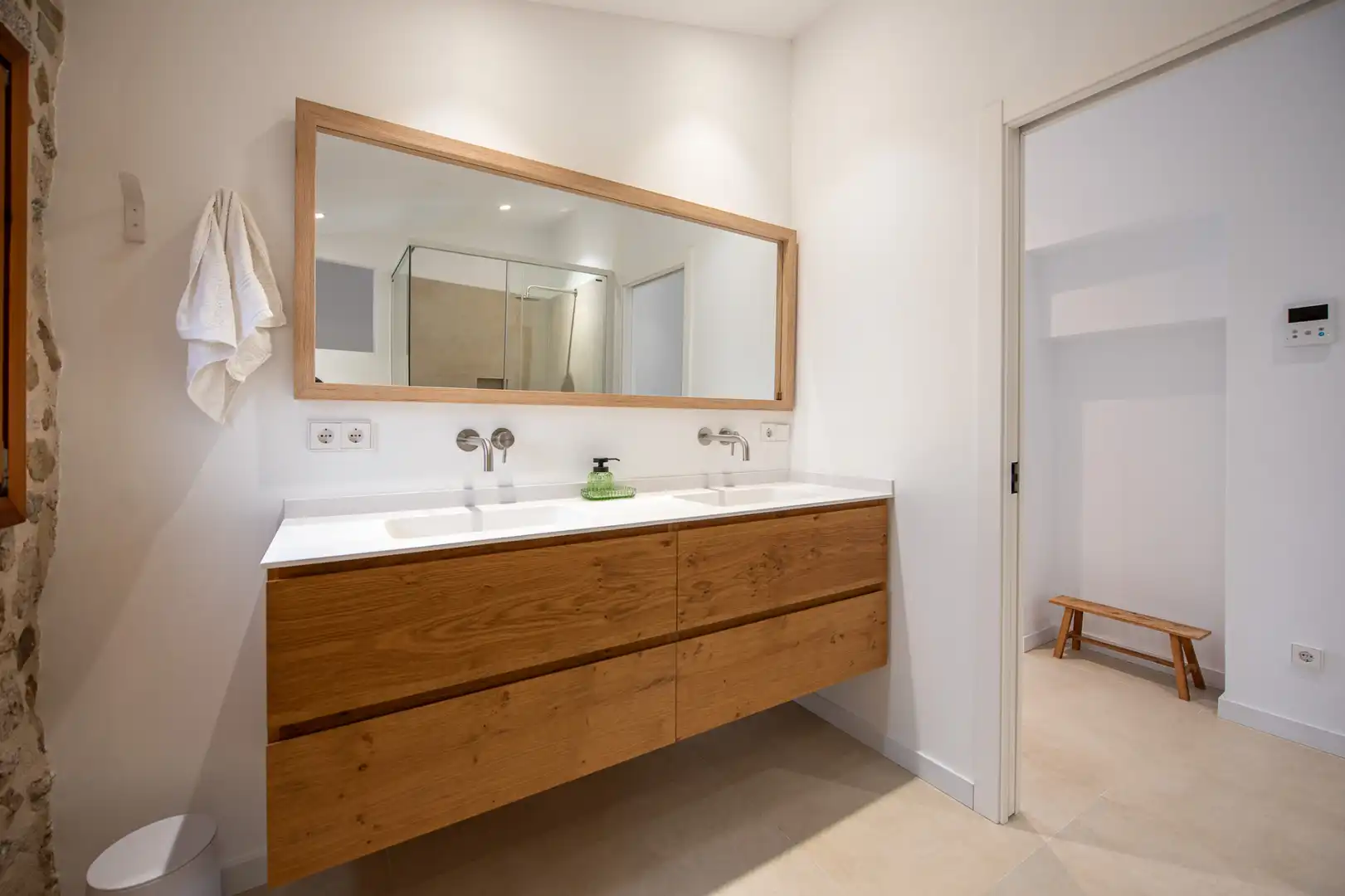 Badezimmer von Country house zur Miete in Santa Cristina d'Aro mit Klimaanlage, Heizung und Privatgarten
