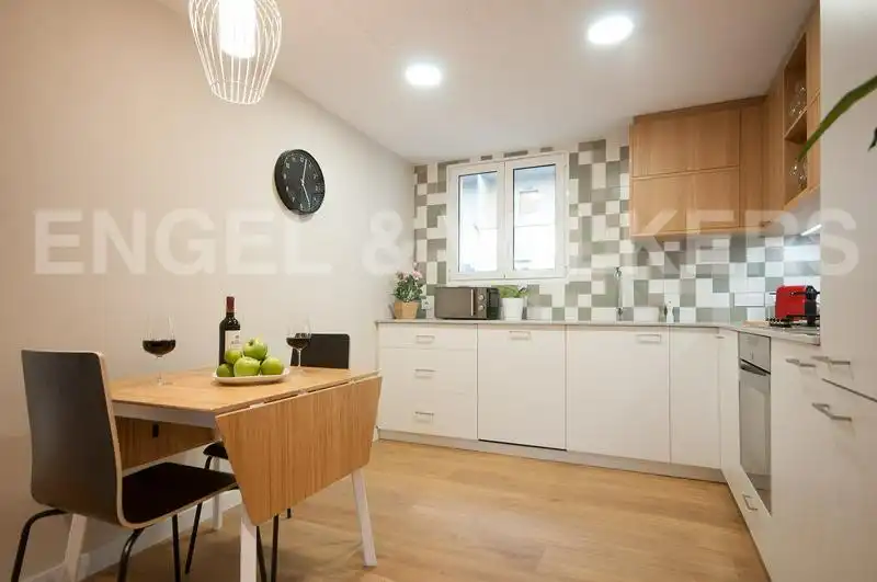 Cocina de Piso de alquiler en Barcelona con Aire acondicionado, Calefacción y Parquet