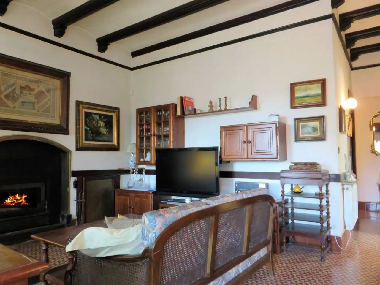 Sala de estar de Finca rústica en venta en Vallromanes con Calefacción, Jardín privado y Amueblado