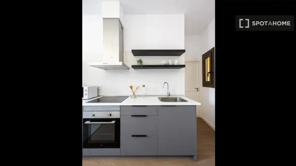 Cocina de Piso de alquiler en Barcelona con Aire acondicionado, Calefacción y Amueblado