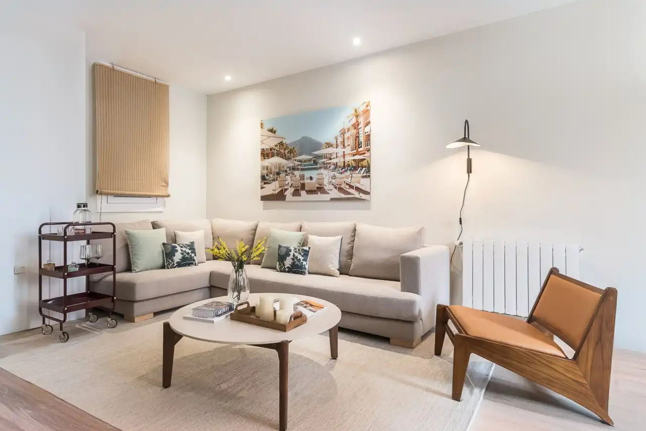 Sala d'estar de Apartament de lloguer en Barcelona amb Aire condicionat, Calefacció i Moblat