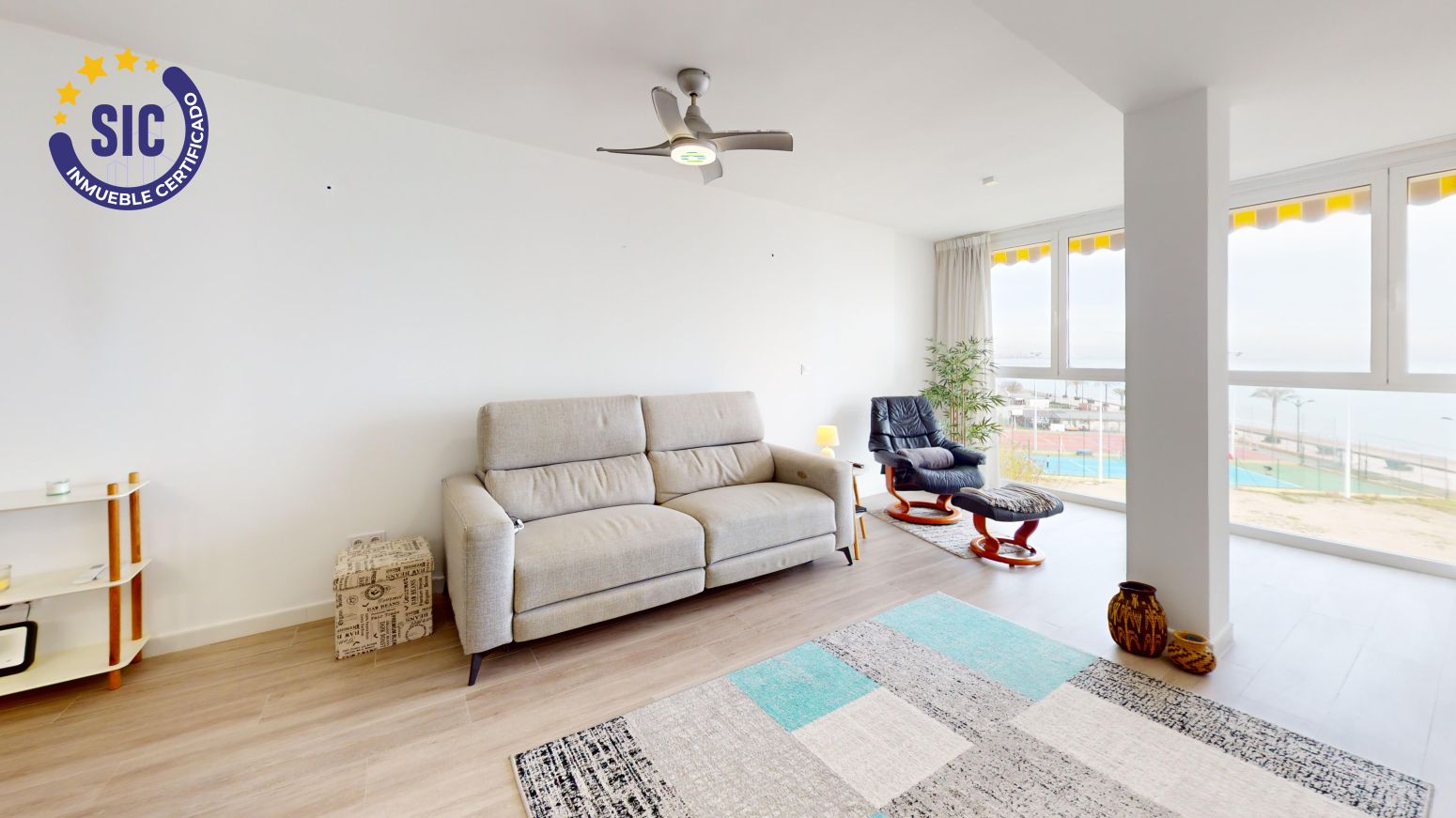 Wohnzimmer von Wohnung zum verkauf in Alboraya mit Klimaanlage, Privatgarten und Parkett