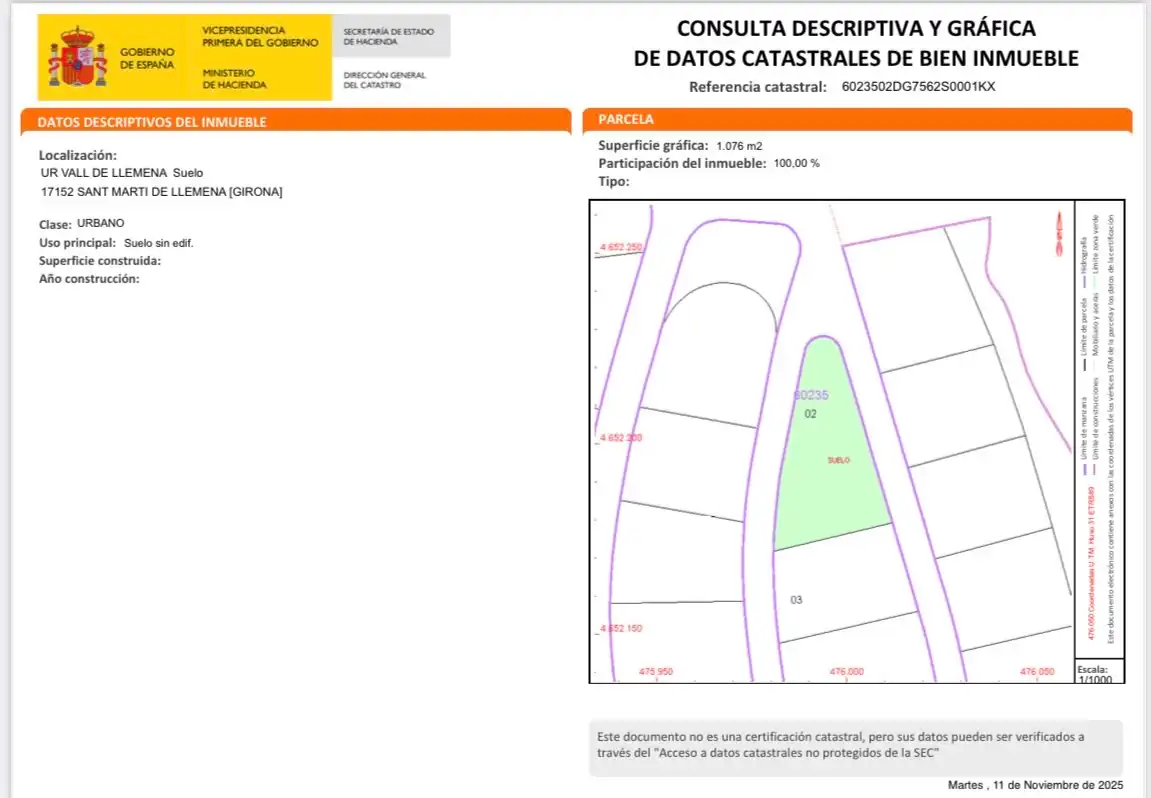 Terreny residencial en venda a Urbanitzacio Vall de Llemena 125, imagen 5